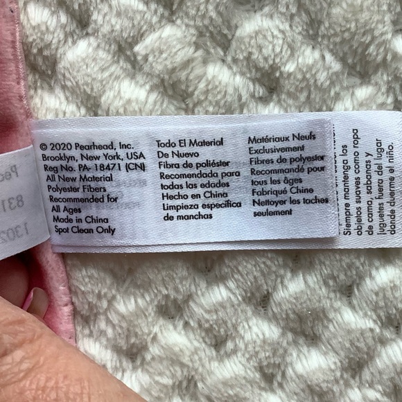 Pearhead Plush Pink White Owl Lovey with Hearts Security Blanket Stuffed Toy - Picture 11 of 15